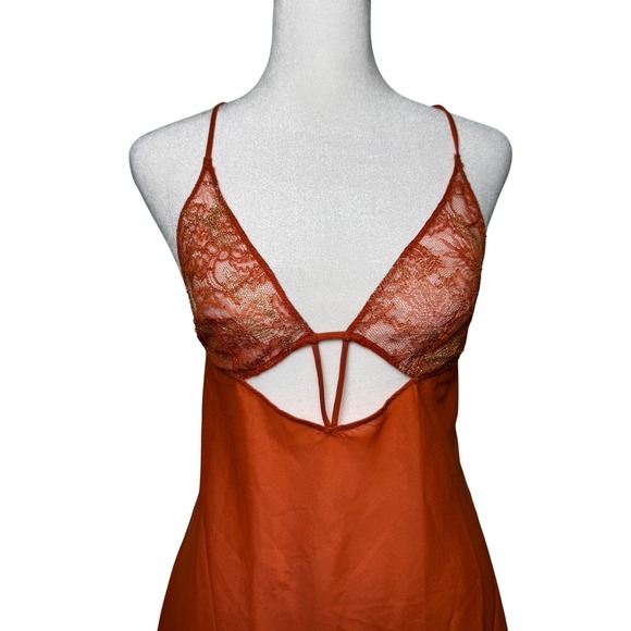 La Perla Orange Lace Chemise - Picture 3 of 7